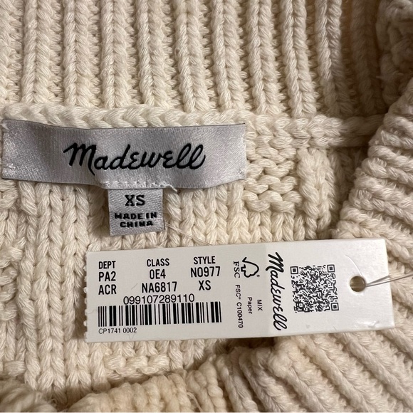 Madewell Checkered-Stitch Wedge Sweater Vest beige size XS cotton - Picture 5 of 5